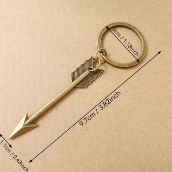 Arrow keychain made of zinc alloy, bronze