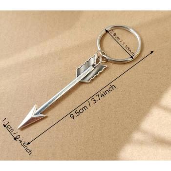 Arrow keychain made of zinc alloy, silver colo