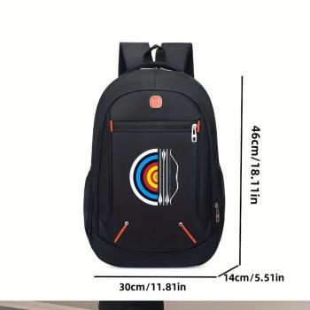 Backpack with an archery motif