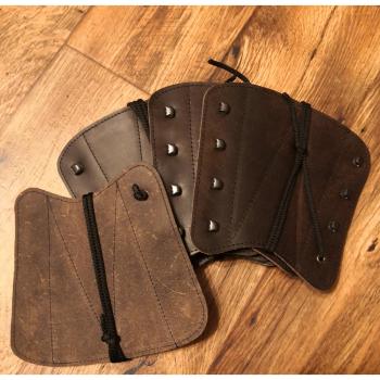 Traditional brown armguard from leather